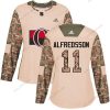 Adidas Ottawa Senators #11 Daniel Alfredsson Maastokuvio Aito 2017 Veterans Day Ommeltu NHL Paita – Naisten