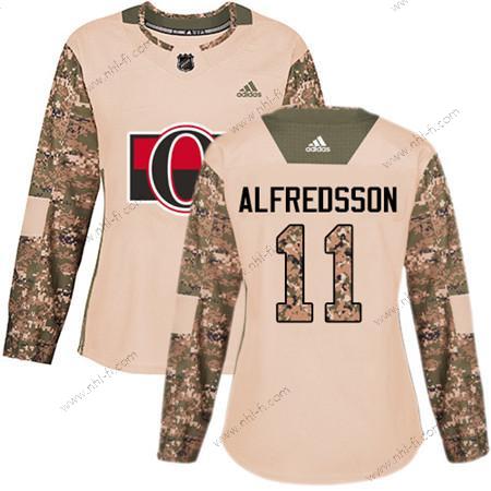 Adidas Ottawa Senators #11 Daniel Alfredsson Maastokuvio Aito 2017 Veterans Day Ommeltu NHL Paita – Naisten