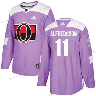 Adidas Ottawa Senators #11 Daniel Alfredsson Violetti Aito Taistelee syöpää vastaan Ommeltu NHL Paita – Miesten