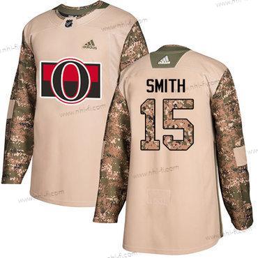 Adidas Ottawa Senators #15 Zack Smith Maastokuvio Aito 2017 Veterans Day Ommeltu NHL Paita – Miesten