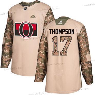 Adidas Ottawa Senators #17 Nate Thompson Maastokuvio Aito 2017 Veterans Day Ommeltu NHL Paita – Miesten