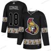 Adidas Ottawa Senators #18 Ryan Dzingel Musta Aito Maajoukkue Logo Ommeltu NHL Paita – Miesten