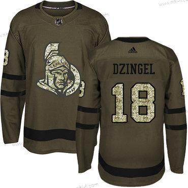 Adidas Ottawa Senators #18 Ryan Dzingel Vihreä Salute to Service Ommeltu NHL Paita – Miesten