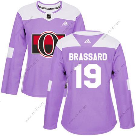 Adidas Ottawa Senators #19 Derick Brassard Violetti Aito Taistelee syöpää vastaan Ommeltu NHL Paita – Naisten