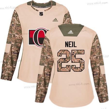 Adidas Ottawa Senators #25 Chris Neil Maastokuvio Aito 2017 Veterans Day Ommeltu NHL Paita – Naisten