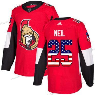 Adidas Ottawa Senators #25 Chris Neil Punainen Kotiottelu Aito USA Flag Ommeltu NHL Paita – Miesten