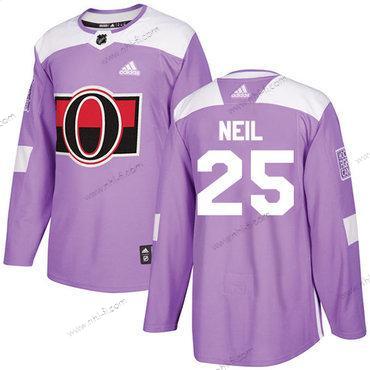 Adidas Ottawa Senators #25 Chris Neil Violetti Aito Taistelee syöpää vastaan Ommeltu NHL Paita – Miesten