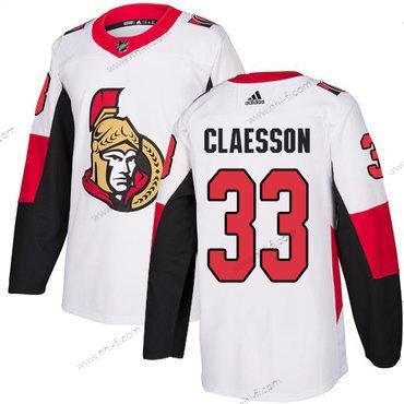 Adidas Ottawa Senators #33 Fredrik Claesson Aito Valkoinen Kolmas NHL Paita – Miesten