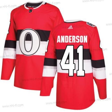 Adidas Ottawa Senators #41 Craig Anderson Punainen Aito 1917-2017 100th Klassinen Ommeltu NHL Paita – Miesten