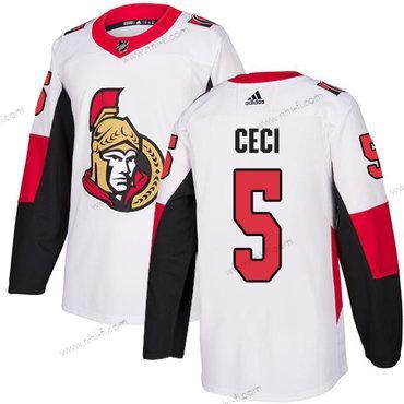 Adidas Ottawa Senators #5 Cody Ceci Aito Valkoinen Kolmas NHL Paita – Miesten