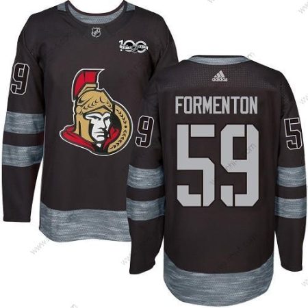 Adidas Ottawa Senators #59 Alex Formenton Musta 1917-2017 100th Vuosipäivä Ommeltu NHL Paita – Miesten