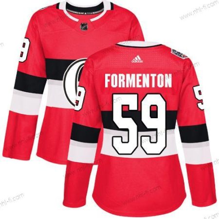 Adidas Ottawa Senators #59 Alex Formenton Punainen Aito 1917-2017 100th Klassinen NHL Paita – Naisten