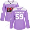 Adidas Ottawa Senators #59 Alex Formenton Violetti Aito Taistelee syöpää vastaan Harjoitus NHL Paita – Naisten