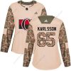 Adidas Ottawa Senators #65 Erik Karlsson Maastokuvio Aito 2017 Veterans Day Ommeltu NHL Paita – Naisten