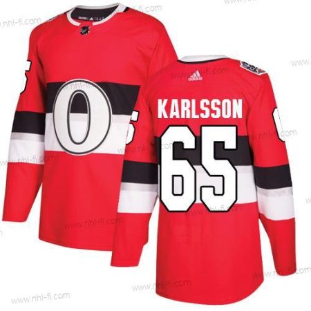 Adidas Ottawa Senators #65 Erik Karlsson Punainen Aito 1917-2017 100th Klassinen Ommeltu NHL Paita – Miesten