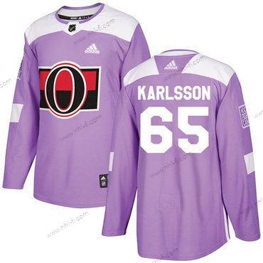 Adidas Ottawa Senators #65 Erik Karlsson Violetti Aito Taistelee syöpää vastaan Ommeltu NHL Paita – Miesten