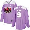 Adidas Ottawa Senators #9 Bobby Ryan Violetti Aito Taistelee syöpää vastaan Ommeltu NHL Paita – Miesten