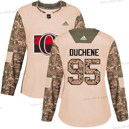 Adidas Ottawa Senators #95 Matt Duchene Maastokuvio Aito 2017 Veterans Day Ommeltu NHL Paita – Naisten