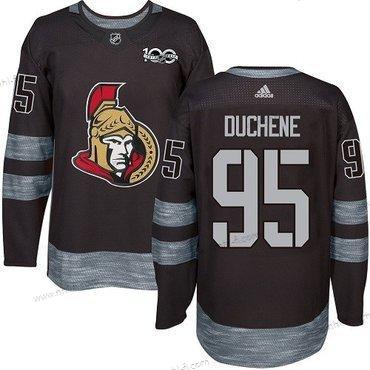 Adidas Ottawa Senators #95 Matt Duchene Musta 1917-2017 100th Vuosipäivä Ommeltu NHL Paita – Miesten