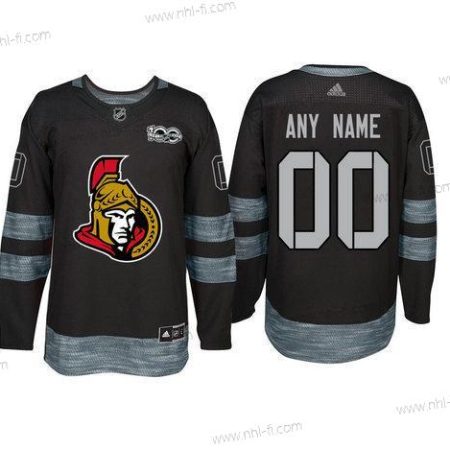 Adidas Ottawa Senators Räätälöidyt Musta 1917-2017 100th Vuosipäivä Ommeltu NHL Paita