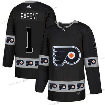 Adidas Philadelphia Flyers #1 Bernie Parent Musta Maajoukkue Logos Paita – Miesten