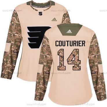 Adidas Philadelphia Flyers #14 Sean Couturier Maastokuvio Aito 2017 Veterans Day Ommeltu NHL Paita – Naisten