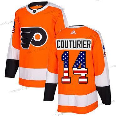 Adidas Philadelphia Flyers #14 Sean Couturier Oranssi Kotiottelu Aito USA Flag Ommeltu NHL Paita – Miesten