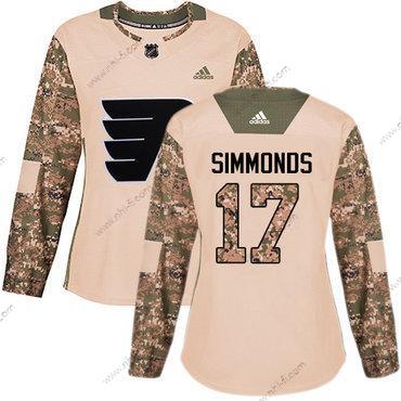 Adidas Philadelphia Flyers #17 Wayne Simmonds Maastokuvio Aito 2017 Veterans Day Ommeltu NHL Paita – Naisten