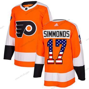 Adidas Philadelphia Flyers #17 Wayne Simmonds Oranssi Kotiottelu Aito USA Flag Ommeltu NHL Paita – Miesten