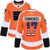 Adidas Philadelphia Flyers #17 Wayne Simmonds Oranssi Kotiottelu Aito USA Flag Ommeltu NHL Paita – Naisten