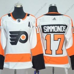 Adidas Philadelphia Flyers #17 Wayne Simmonds Valkoinen Road Aito Ommeltu NHL Paita – Naisten