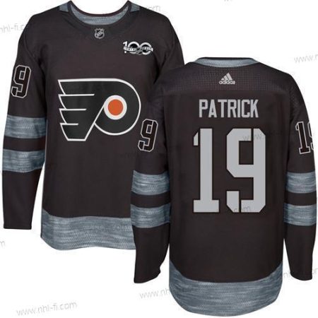 Adidas Philadelphia Flyers #19 Nolan Patrick Musta 1917-2017 100th Vuosipäivä Ommeltu NHL Paita – Miesten