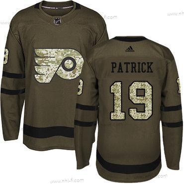 Adidas Philadelphia Flyers #19 Nolan Patrick Vihreä Salute to Service Ommeltu NHL Paita – Miesten