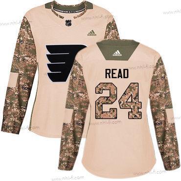 Adidas Philadelphia Flyers #24 Matt Read Maastokuvio Aito 2017 Veterans Day Ommeltu NHL Paita – Naisten