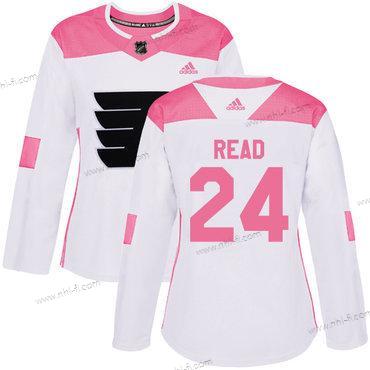 Adidas Philadelphia Flyers #24 Matt Read Valkoinen Pinkki Aito Ommeltu NHL Paita – Naisten