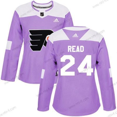 Adidas Philadelphia Flyers #24 Matt Read Violetti Aito Taistelee syöpää vastaan Ommeltu NHL Paita – Naisten