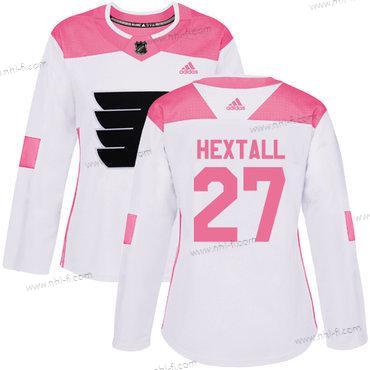 Adidas Philadelphia Flyers #27 Ron Hextall Valkoinen Pinkki Aito Ommeltu NHL Paita – Naisten