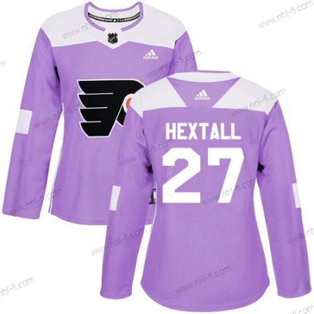 Adidas Philadelphia Flyers #27 Ron Hextall Violetti Aito Taistelee syöpää vastaan Ommeltu NHL Paita – Naisten