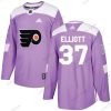 Adidas Philadelphia Flyers #37 Brian Elliott Violetti Aito Taistelee syöpää vastaan Ommeltu NHL Paita – Miesten