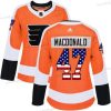 Adidas Philadelphia Flyers #47 Andrew Macdonald Oranssi Kotiottelu Aito USA Flag Ommeltu NHL Paita – Naisten