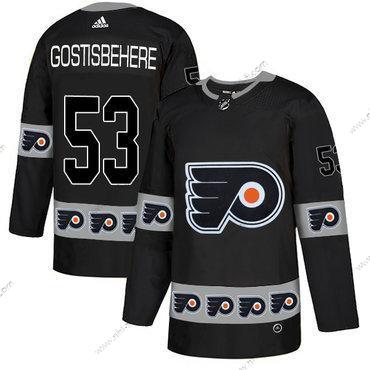 Adidas Philadelphia Flyers #53 Shayne Gostisbehere Musta Maajoukkue Logos Paita – Miesten