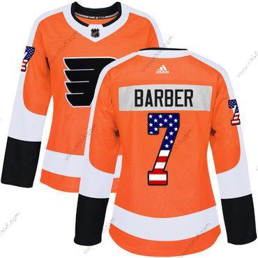 Adidas Philadelphia Flyers #7 Bill Barber Oranssi Kotiottelu Aito USA Flag Ommeltu NHL Paita – Naisten