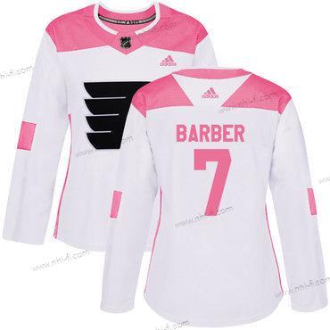 Adidas Philadelphia Flyers #7 Bill Barber Valkoinen Pinkki Aito Ommeltu NHL Paita – Naisten