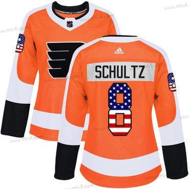 Adidas Philadelphia Flyers #8 Dave Schultz Oranssi Kotiottelu Aito USA Flag Ommeltu NHL Paita – Naisten