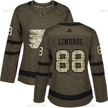 Adidas Philadelphia Flyers #88 Eric Lindros Vihreä Salute to Service Ommeltu NHL Paita – Naisten