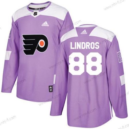 Adidas Philadelphia Flyers #88 Eric Lindros Violetti Aito Taistelee syöpää vastaan Ommeltu NHL Paita – Miesten