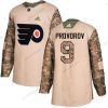 Adidas Philadelphia Flyers #9 Ivan Provorov Maastokuvio Aito 2017 Veterans Day Ommeltu NHL Paita – Miesten