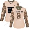 Adidas Philadelphia Flyers #9 Ivan Provorov Maastokuvio Aito 2017 Veterans Day Ommeltu NHL Paita – Naisten