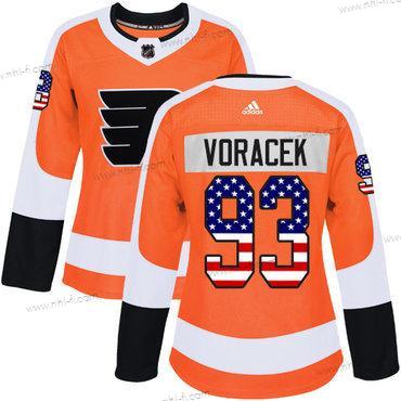 Adidas Philadelphia Flyers #93 Jakub Voracek Oranssi Kotiottelu Aito USA Flag Ommeltu NHL Paita – Naisten