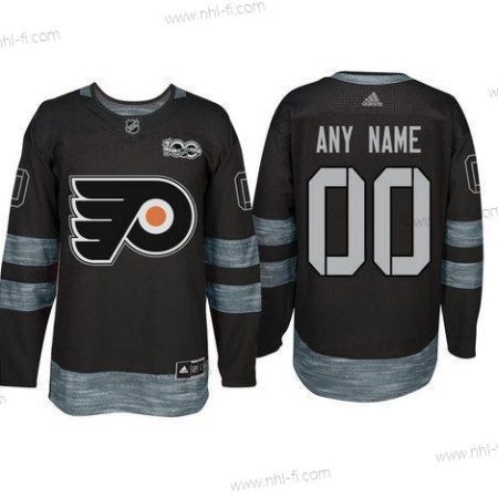 Adidas Philadelphia Flyers Räätälöidyt Musta 1917-2017 100th Vuosipäivä Ommeltu NHL Paita